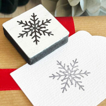 Square Snowflake Rubber Stamp Christmas Craft, 5 of 6