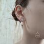 Genuine Pearl And Textured Disks Drop Earrings, thumbnail 3 of 10