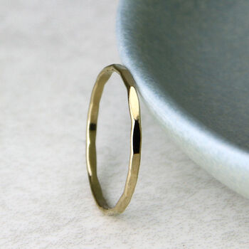 Gold Filled Skinny Faceted Stackable Ring, 3 of 12