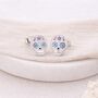 Sterling Silver Sugar Skull Stud Earrings – 10mm X 8mm, thumbnail 3 of 7