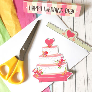 Wedding Cake Wedding Day Card, Cut Out And Keep, 3 of 6