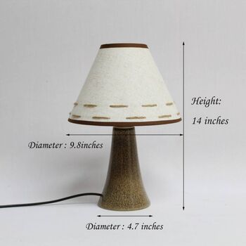 Floral Fabric And Ceramic Table Lamp Brown Leopard Base, 7 of 10