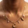 Sun Moon And Stars Crystal Tarnish Free Necklace, thumbnail 3 of 3