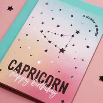 Capricorn Star Sign Constellation Birthday Card, 2 of 7