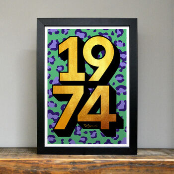 Personalised 50th Birthday 1974 Golden Year Print, 3 of 6