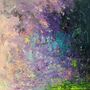 Large Abstract Painting Canvas Lilac Green, thumbnail 4 of 4