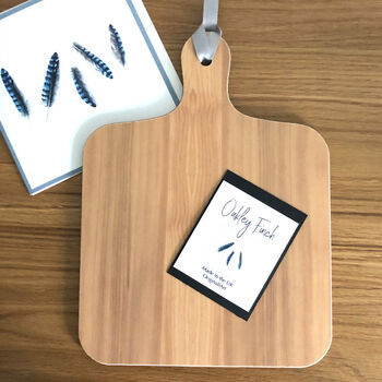 Jay Feather Mini Chopping Board And Coasters Gift Set, 5 of 5