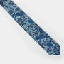 Mens Tonal Blues Bold Floral Print Slim Style Tie, thumbnail 12 of 12