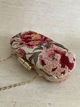 Pink Floral Handcrafted Clutch Bag, 8 of 10