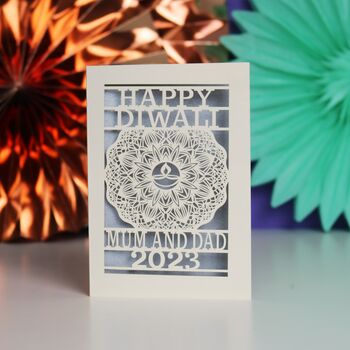 Personalised Papercut Diwali Mandala Card A5, 6 of 9
