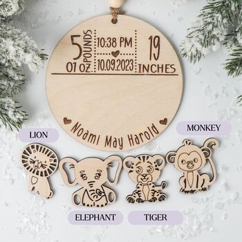 Personalised Baby Stats First Christmas Ornament, 6 of 6