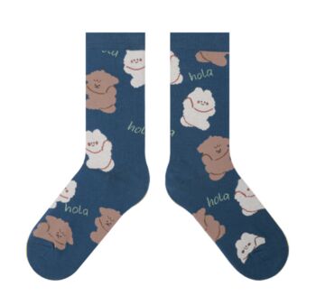 Dog And Bunny Print Mid Calf Length Socks, 3 of 3