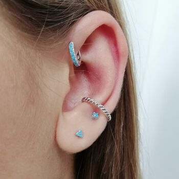 Turquoise Trinity Stud Earrings, 4 of 7