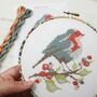 Robin And Berry Cross Stitch Wall Hanging Kit, thumbnail 1 of 12
