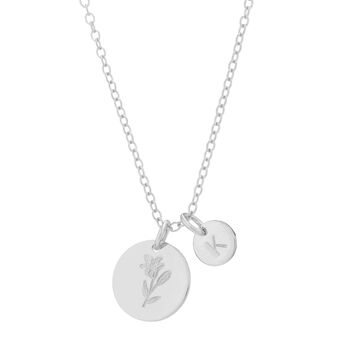 Gold Plated Or Sterling Silver Lily Initial Chain, 3 of 4