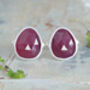 16ct Natural Ruby Cufflinks In Sterling Silver, thumbnail 1 of 3