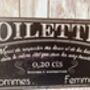 36cm French Wall Bathroom Sign Hanging Toilet Plaque Decor, thumbnail 2 of 4