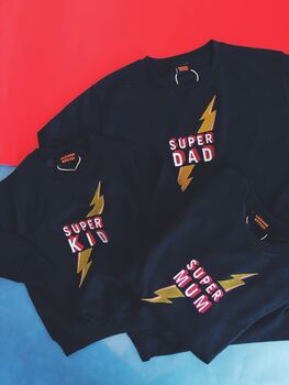 'Super Dad And Me' Matching Embroidered Sweatshirts, 2 of 7