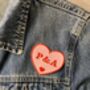 Personalised Pink And Red Valentines Couples Initials Embroidered Heart Iron On Fabric Patch, thumbnail 3 of 6