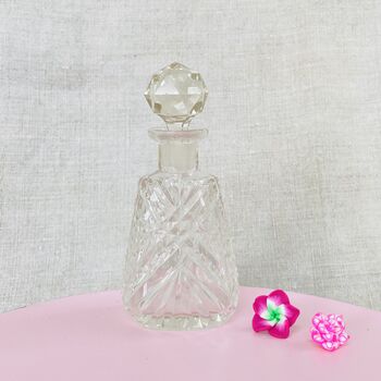 Vintage Decorative Cut Glass Crystal Perfume Bottle ~ 36, 2 of 7