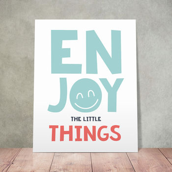 'Enjoy The Little Things' Colourful Type Print, 2 of 2