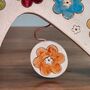 Floral Ceramic Mantel Clock In Bright Colours With Pendulum, thumbnail 4 of 8