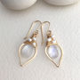 Moonstone And Pearl Leaf Hoops, thumbnail 4 of 6