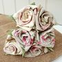 4th Anniversary Linen Roses Tulips Jug Vase Tag Option, thumbnail 7 of 11