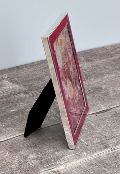 Isaac Jacobs Bright Pink And Silver Plated Border Photo Frame, 3 of 3