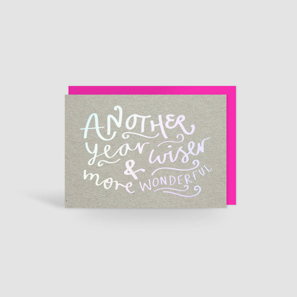 Wiser And More Wonderful Holographic Birthday Card, 1 of 3