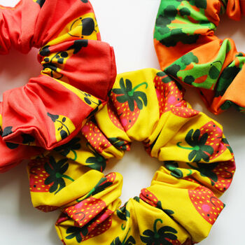 Fruit And Veg Patterned Chunky Scrunchie, 3 of 11