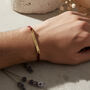 Personalised Coordinates Bracelet In Gold Or Silver On Silk Cord – Meaningful Gift For Him Or Her, thumbnail 3 of 9