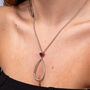 Long Petal Drop Necklace With Pear Cut Ruby, thumbnail 2 of 5