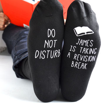 Personalised Do Not Disturb Revision Socks By Solesmith