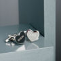 Personalised Silver Plated Heart Cufflinks, thumbnail 3 of 5