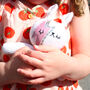 Bowie Bunny Handmade Rattle For New Baby, thumbnail 8 of 9