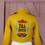 Mustard Yellow Till Death Custom Bride Jacket, thumbnail 5 of 8