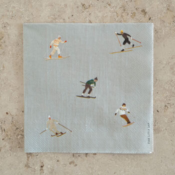 Skiers Paper Napkins Set Of 25, 2 of 4