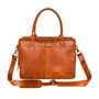 Personalised Tan Buffalo Leather Oxford Zip Up Satchel, thumbnail 3 of 9