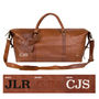 Personalised Leather Duffle Holdall Brown Or Black, thumbnail 7 of 12