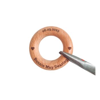 Leopard Wooden Engraved Nursing And Teething Pendant, 5 of 5