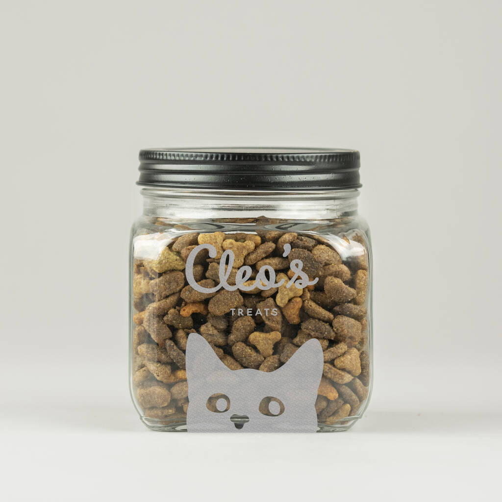 Cute Glass Cat Treat Jar, 1 of 3