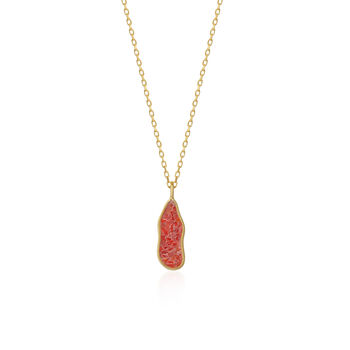 Molten Coral Amber Sterling Silver Pendant Necklace, 4 of 11