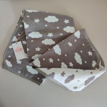 Personalised Brown Cloud Star Baby Blanket, 2 of 7