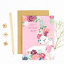 Pink Happy Birthday Mum Card Llama With Rose, thumbnail 4 of 4