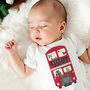 Personalised 'My 1st Christmas' London Bus Baby Outfit, thumbnail 2 of 6