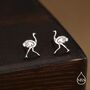 Sterling Silver Ostrich Stud Earrings, thumbnail 1 of 12