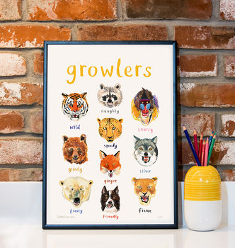 'Growlers' Animal Art Print, 3 of 3