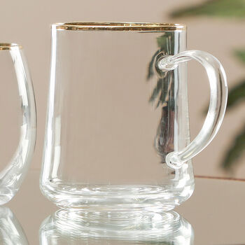 Elegant Gold Rim Glass Mulled Wine Mugs, 4 of 5