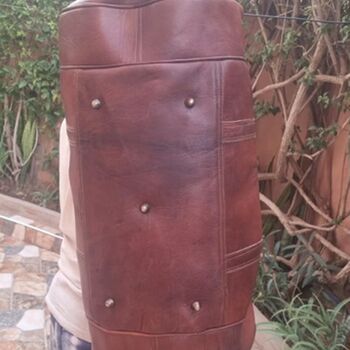 Large Genuine Moroccan Leather Holdall Duffel, 6 of 8